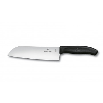 Swiss Classic Santoku knife - Victorinox - smooth edge, black, 17 cm