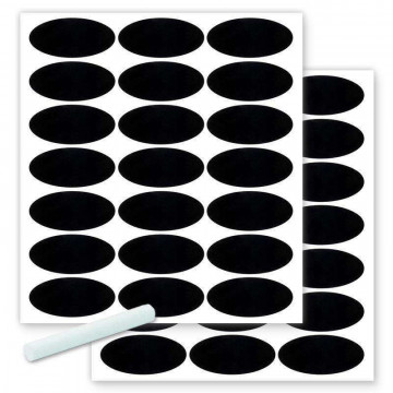 Chalk stickers, labels for jars - oval, 42 pcs.