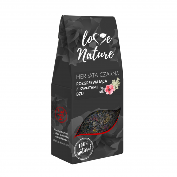 Herbata czarna - Love Nature - rozgrzewająca, z kwiatami bzu, 80 g