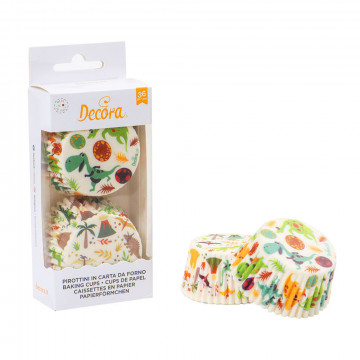 Muffin curlers - Decora - dinosaurs, 50 x 32 mm, 36 pcs.