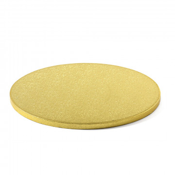 Podkład pod tort okrągły - Decora - gruby, złoty, 26 cm