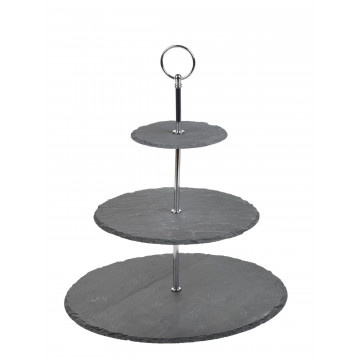 3-tier cake stand - Excellent Houseware - stone, 35 cm