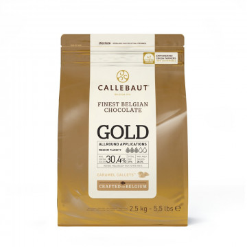 Belgian chocolate callets - Callebaut - gold, caramel, 2,5 KG