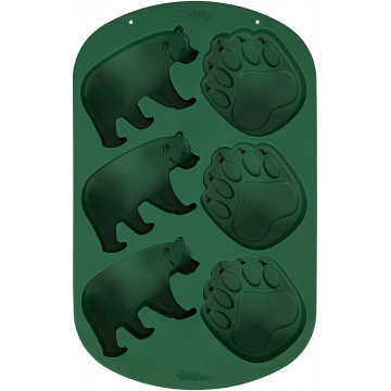 Forma silikonowa do ciastek - Wilton - niedźwiedzie, 6 szt.