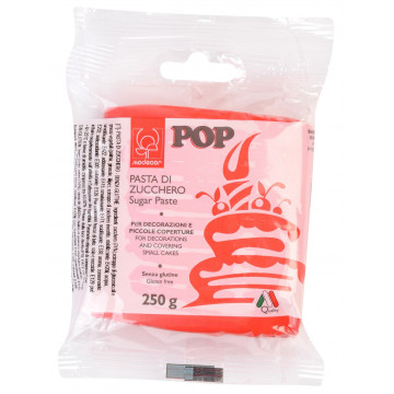 Sugar paste, fondant Pop - Modecor - red, 250 g