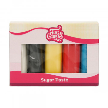 Zestaw mas cukrowych - FunCakes - podstawowe kolory, 5 x 100 g