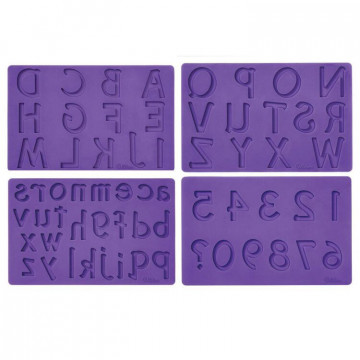Set of silicone molds for ornaments - Wilton - letters and numbers, 4 pcs.