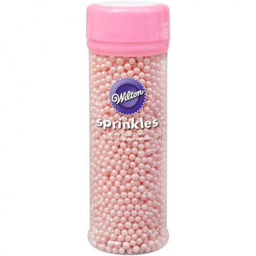 Sugar sprinkles - Wilton - pearls, shiny, pink, 141 g