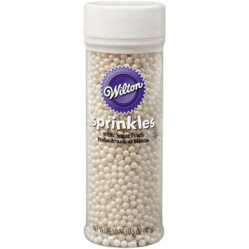 Sugar sprinkles - Wilton - pearls, shiny, white, 141 g