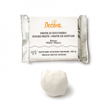 Sugar mass, fondant - Decora - white, 250 g