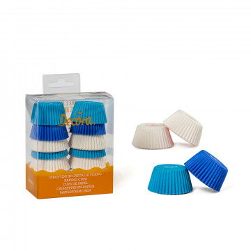 Muffin curlers - Decora - white, sky blue, blue, 32 x 22 mm, 200 pcs.