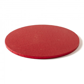 Round cake base - Decora - thick, red, 25 cm