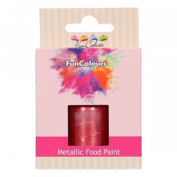 Food paint - FunCakes - metallic, cherry, 30 ml