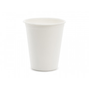Sugar cane cups - PartyDeco - white, 250 ml, 6 pcs.
