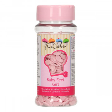 Sugar sprinkles - FunCakes - pink feets, 55 g