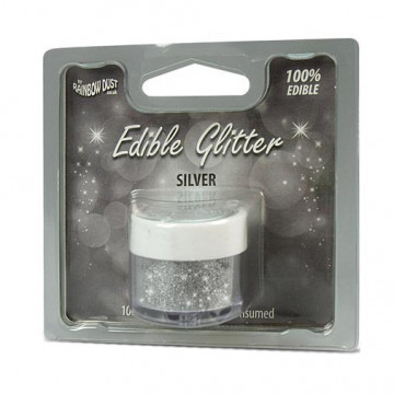 Edible glitter - Rainbow Dust - silver, 5 g