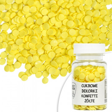 Sugar sprinkles - confetti, yellow, 30 g