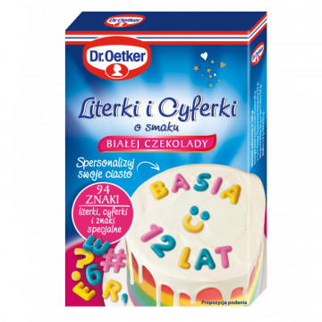 White chocolate flavored letters and numbers - Dr. Oetker - 94 pcs.