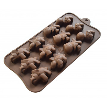 Silicone mold for chocolates - dinosaurs, 12 pcs.