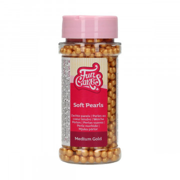 Sugar sprinkles - FunCakes - pearls, gold, 60 g