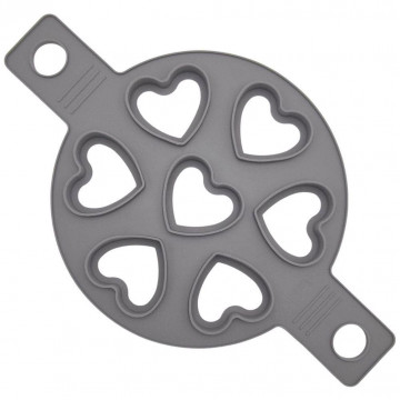 Silicone mould for pancakes and eggs - Orion - hearts, 7 pcs.
