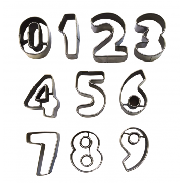 Set of cookie cutters - numbers, small, 10 pcs.