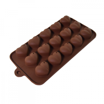 Forma silikonowa do czekoladek - serca, 15 szt.