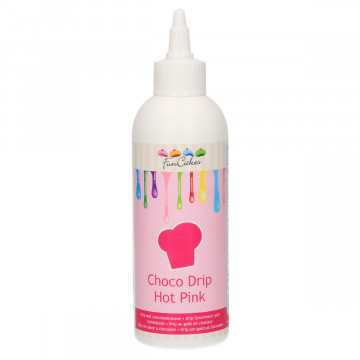 Chocolate glaze, drip for decorating - FunCakes - dark pink, 180 g