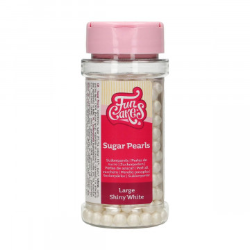 Sugar sprinkles - FunCakes - pearls, white, 80 g