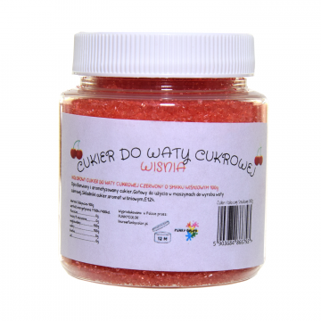 Cukier do waty cukrowej - FunkyColor - czerwony, wiśnia, 100 g