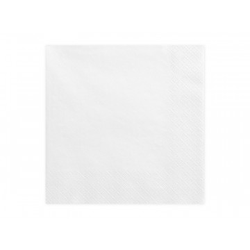 Serwetki papierowe - PartyDeco - białe, 16,5 x 16,5 cm, 20 szt.