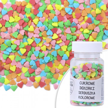 Dekorki cukrowe - serduszka, mix 1, 30 g
