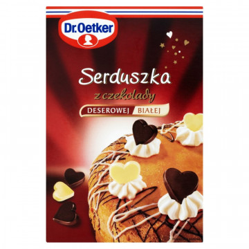 Chocolate hearts - Dr. Oetker - dark and white, 72 items