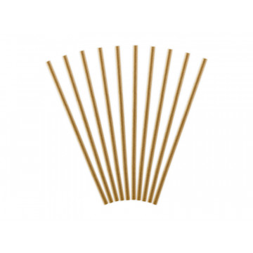 Paper straws - PartyDeco - kraft, 19,5 cm, 10 pcs.