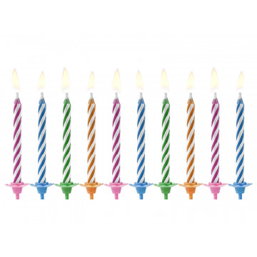Birthday candles - PartyDeco - not extinguishing, 10 pcs.