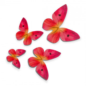 Wafer butterflies - Rose Decor - 3D, pink, 87 pcs.