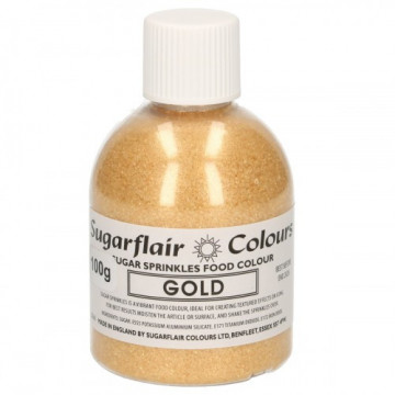 Decorative sugar - Sugarflair - gold, 100 g