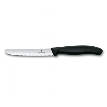 Table knife, Swiss Classic - Victorinox - serrated, black