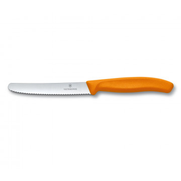 Table knife, Swiss Classic - Victorinox - serrated, orange