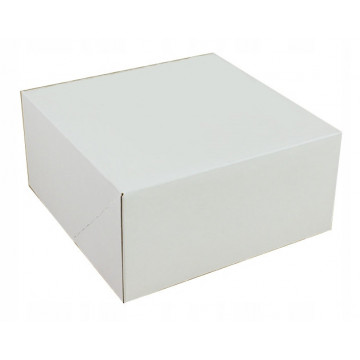 Pudełko na tort - Hersta - białe, 25 x 25 x 12 cm