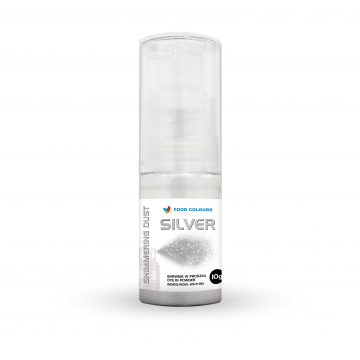 Metallic glitter spray with pump - Food Colors - silver, 10 g