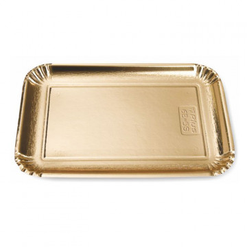 Tray for cakes - Cuki - gold, 27 x 35 cm