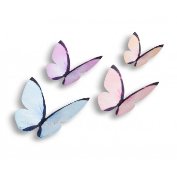 Wafer butterflies - Rose Decor - 3D, pastel mix, 87 pcs.