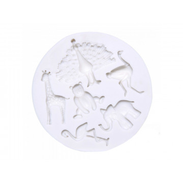 Silicone mould for ornaments - Pentart - little zoo, 6 pcs.
