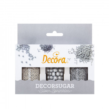 Set of sugar sprinkles - Decora - silver, 85 g