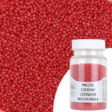 Sugar pearls sprinkles topping - red, 75 g