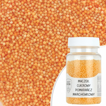 Sugar pearls sprinkles topping - orange, 75 g