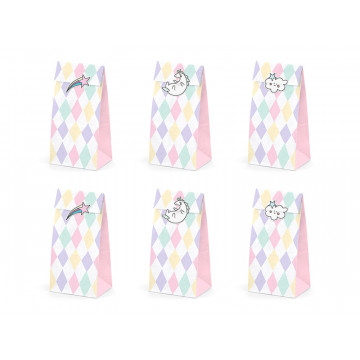 Decorative candy bags - PartyDeco - unicorn, 6 pcs.