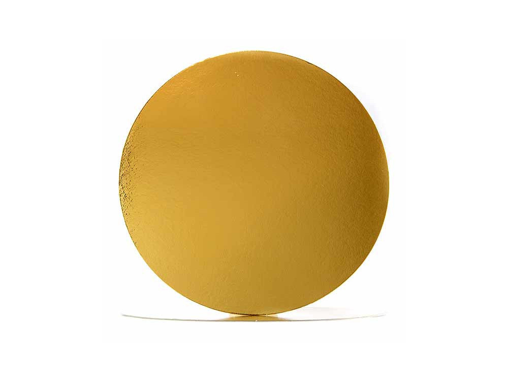 Cake board, smooth - Cuki - gold, 28 cm