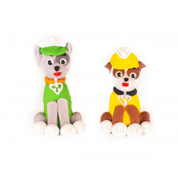 Sugar figures for cake - Balance - Paw Patrol, Rubble and Rocky, 5 cm